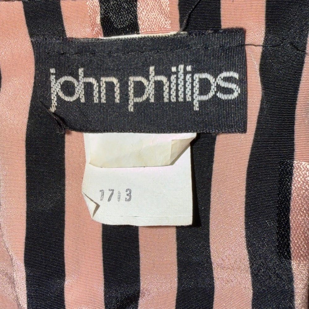 Vintage John Phillips Striped Button Up Top Shirtdress Womens 24 made USA - Picture 3 of 5